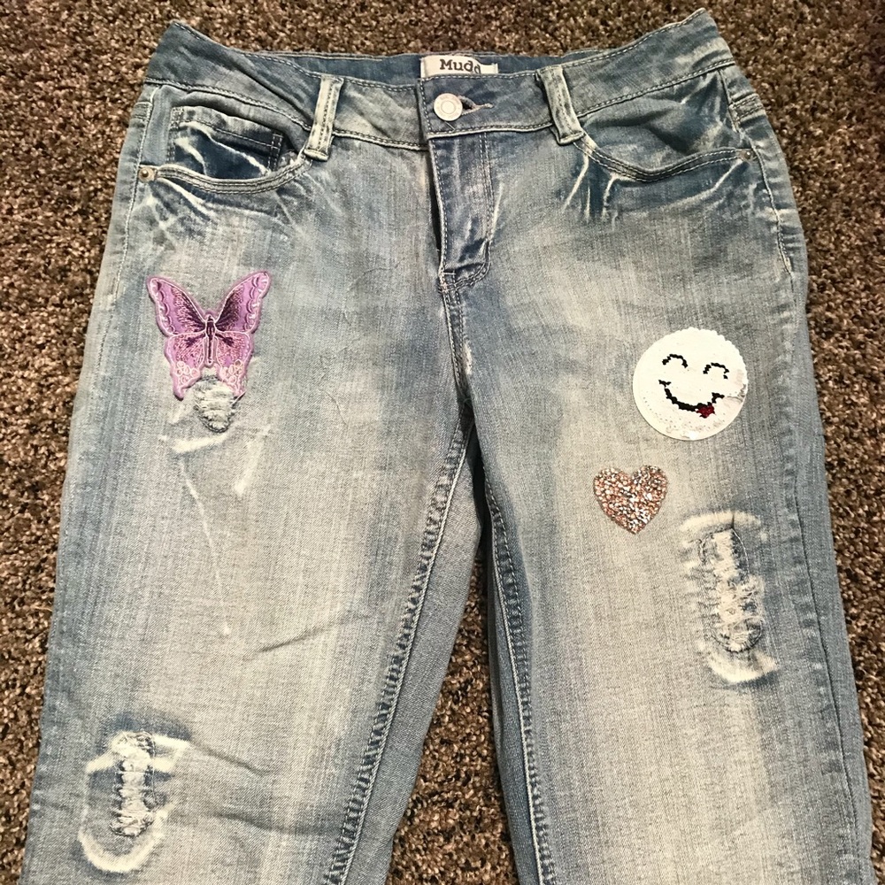 Mudd Distressed Emoji Jeans